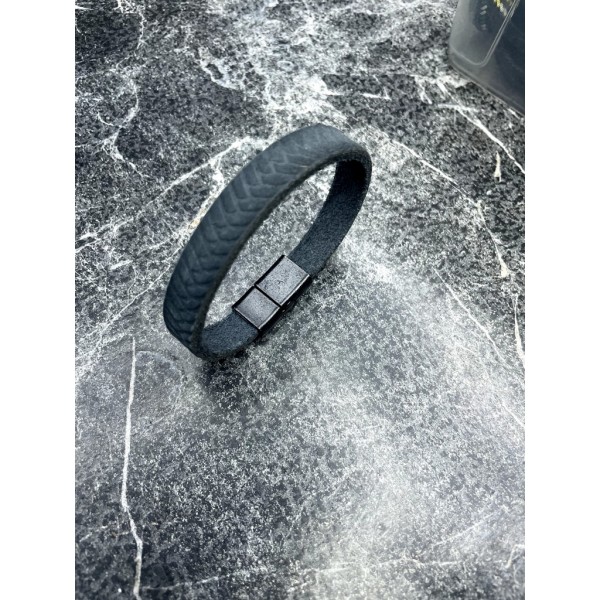 Soft Black Deri Bileklik